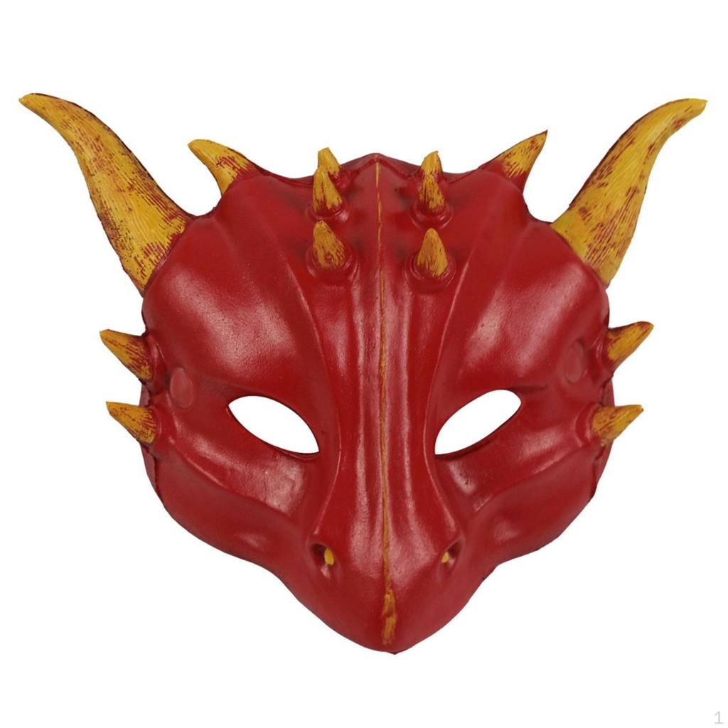 Dragon Costume Mask Molded Head Face Covering Lightweight for Children, Young