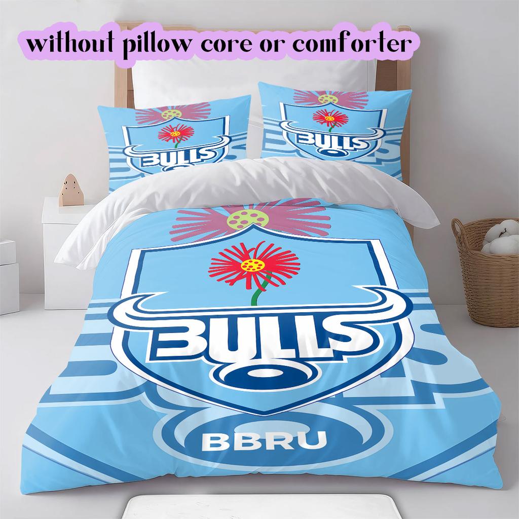 Rugby Club The Bulls Pattern Bedding,Quilt Set Quilt Cover Pillowcase Home Birthday Gift (1*duvet cover+2*pillowcase,without core)