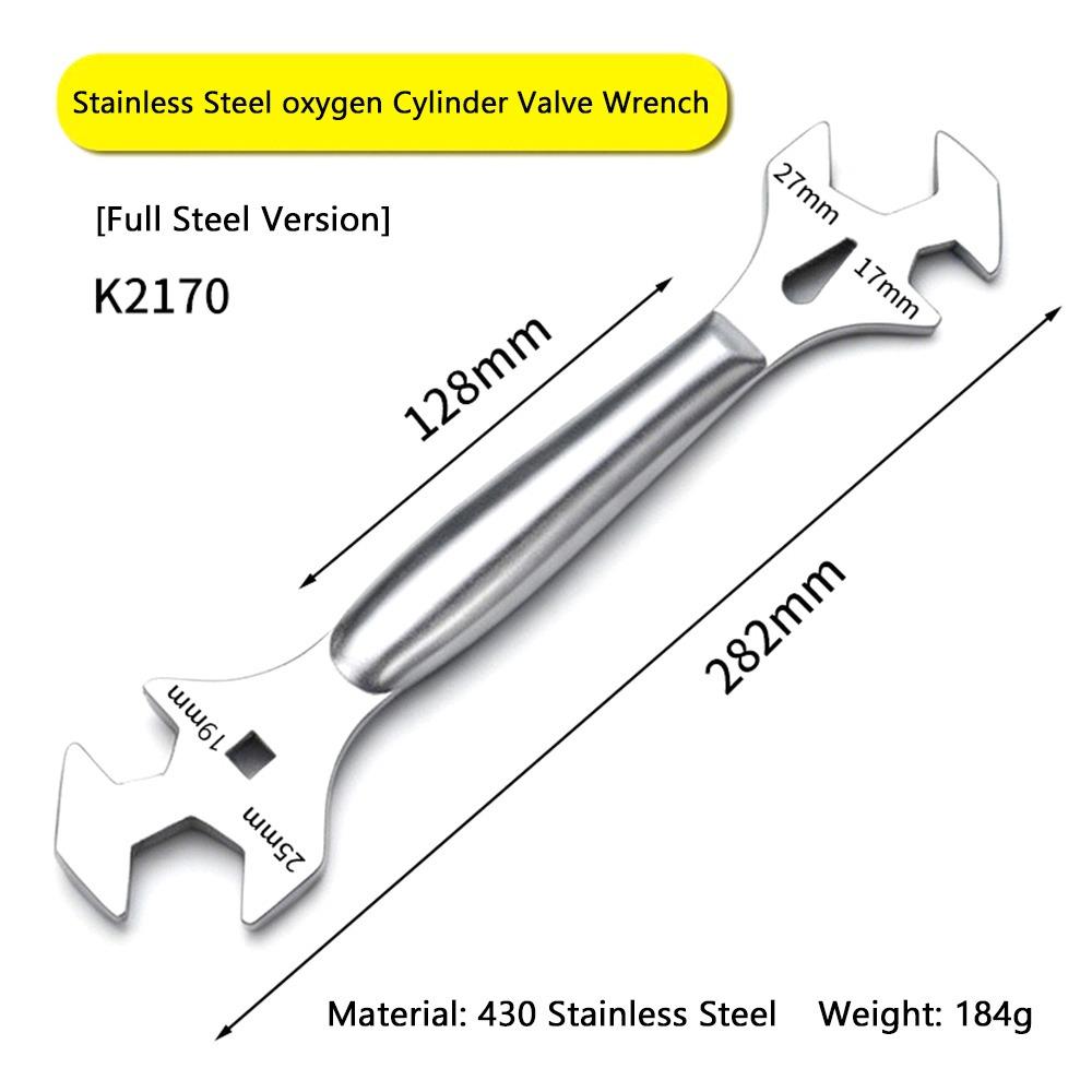 

Stainless Steel Cylinder Wrench Thickened Gas Bottle Tool Oxygen Bottle Use All Steel