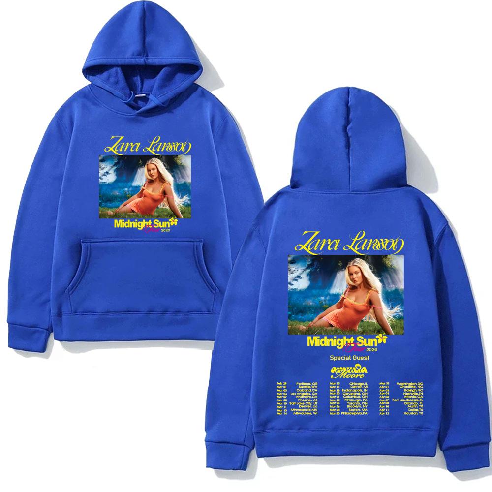 Zara Larsson-Midnight Sun 2026 Mikina s kapsou Fleecová Pohodlná Mikina Oblečení Vintage Vysoká Kvalita Mikiny