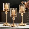 Detachable Metal Glass Candle Holders Transparent Romantic Candle Cup  Pillar Candle