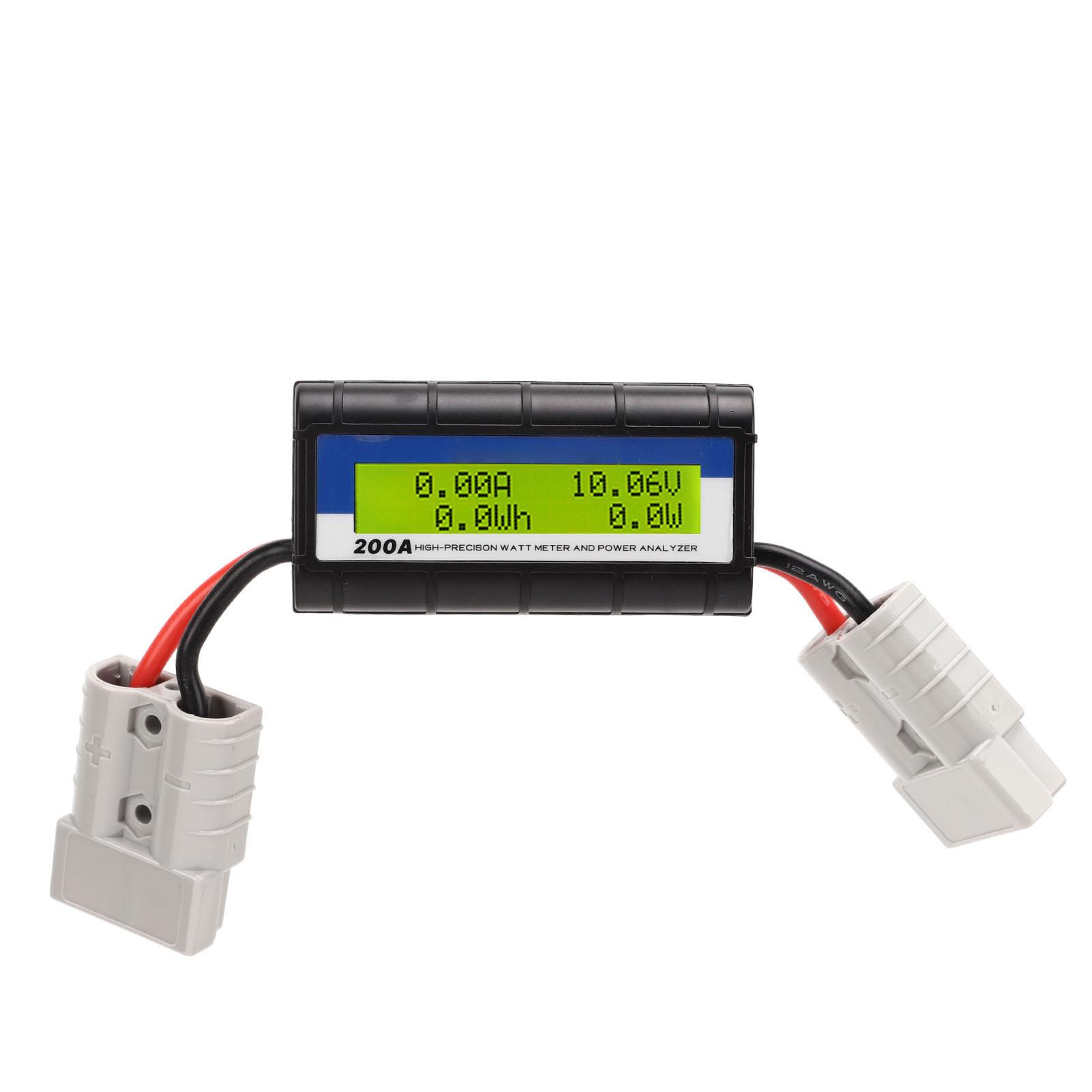 

200A Watt Meter Power Analyzer High Precision Battery Consumption Performance Monitor with Backlight