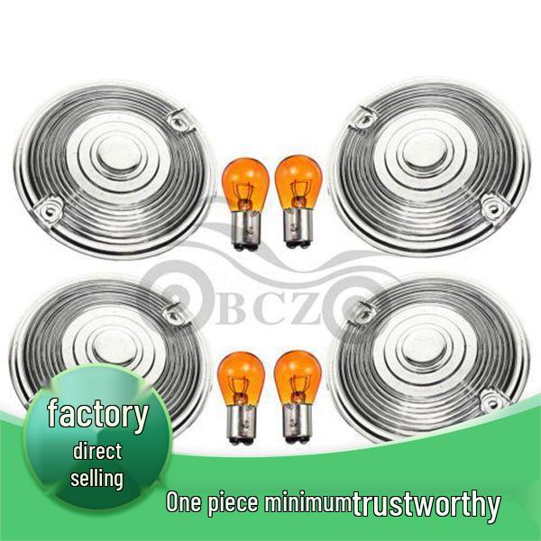 Compatible Harley Big Glide Road King Turn Signal Lamp Housing & Cover with Bulb Turn Signal Lamp Housing