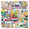 50 French Scenery Landmark Stickers for Outdoor Travel Decor - Water Bottle & Suitcase