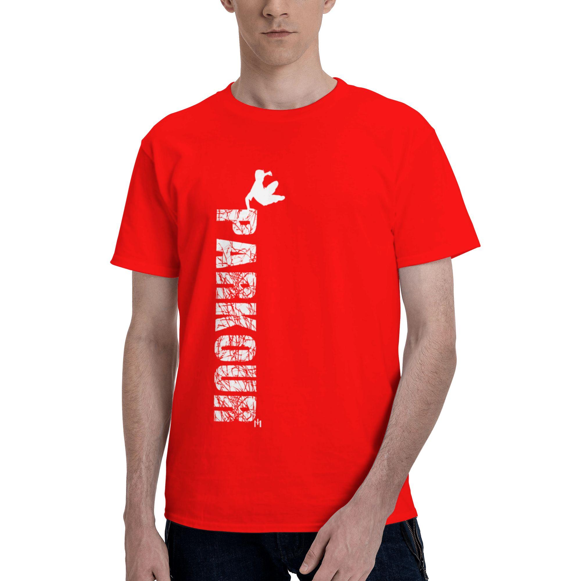 Urban living Mens T Shirt Parkour Humor Tees Short Sleeve O Neck Cotton Gift Clothes TShirt S