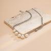 Jewelry, sweet and cool niche asymmetric chain necklace, simple imitation pearl pin collarbone necklace for women