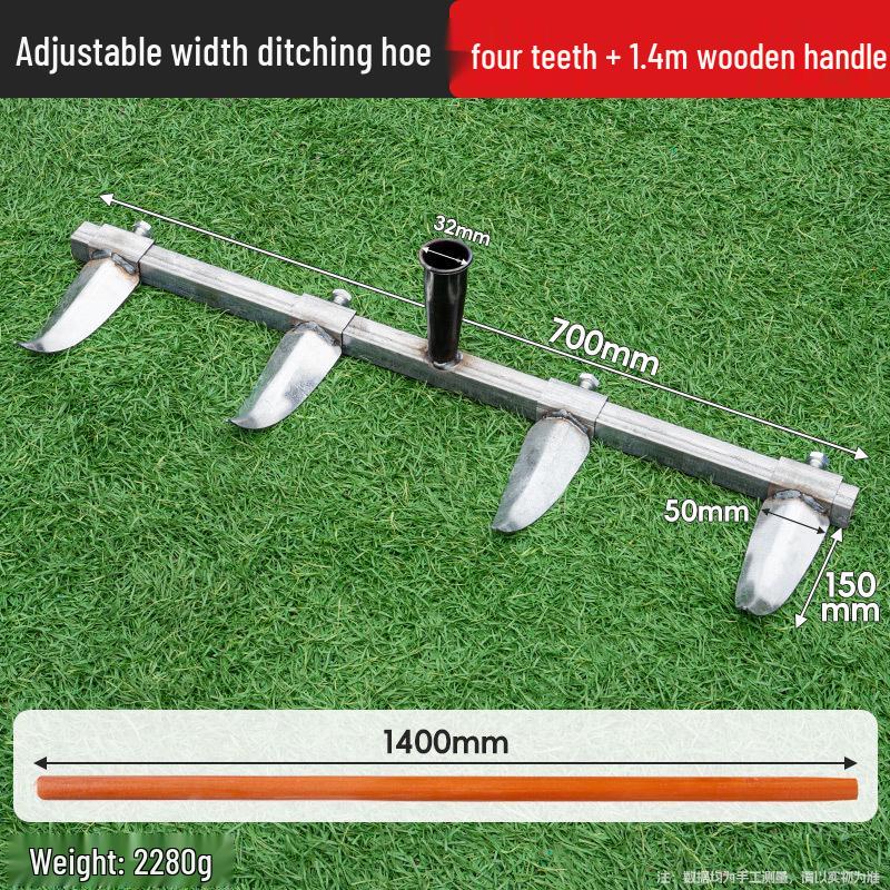 Garlic Ditch Digger: Specialized Tool for Planting and Sowing with Pull Hook and Rake Hoe