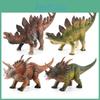 Authentic Looking Pvc Dinosaur Collectible Toys For Kids Featuring Static Stegosaurus And Triceratops Designs