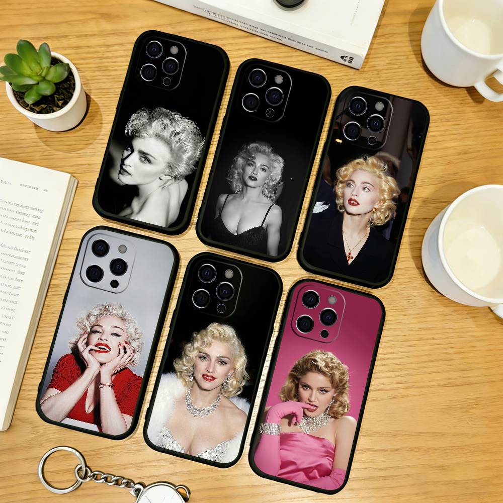 Sängerin M-Madonna Handyhülle Für iPhone 17, 16,15,14,13,12,11 Plus,Pro Max, Andere Weiche Schwarze Abdeckung