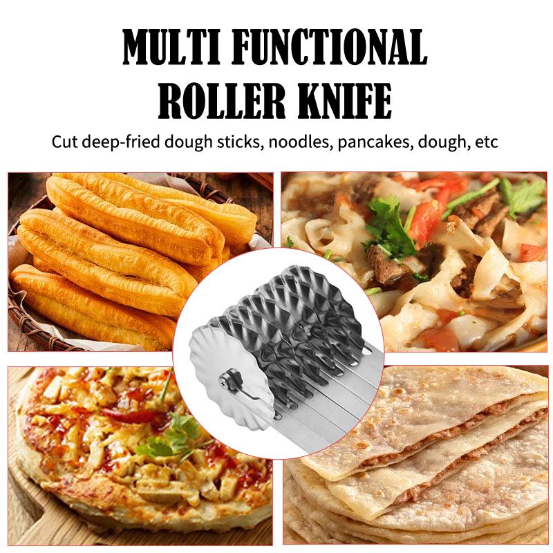 3/5/7 Wheel Cutter Dough Divider Knife Flexible Stainless Steel Roller Blade Pizza Pastry Peeler Stainless Steel Baking Pan Tool