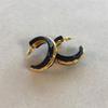 Black Queen Enamel Earrings: Gold-Plated Copper with 925 Silver Needle, Black & Gold High-End Drip Glaze Studs for Women.