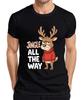 Jingle All The Way Grumpy Reindeer Christmas Cartoon Funny Unisexs Tshirt