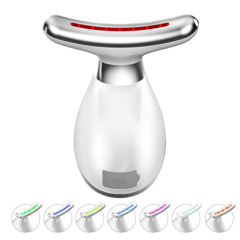 Neck Beauty Device: Anti-Wrinkle Vibration Massager & LED Skin Lifter