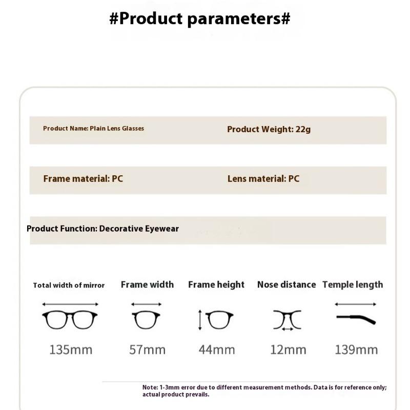 3pcs Cat-eye Decorative Glasses Fashionable Simple for Matching Clothes and Computer Glasses