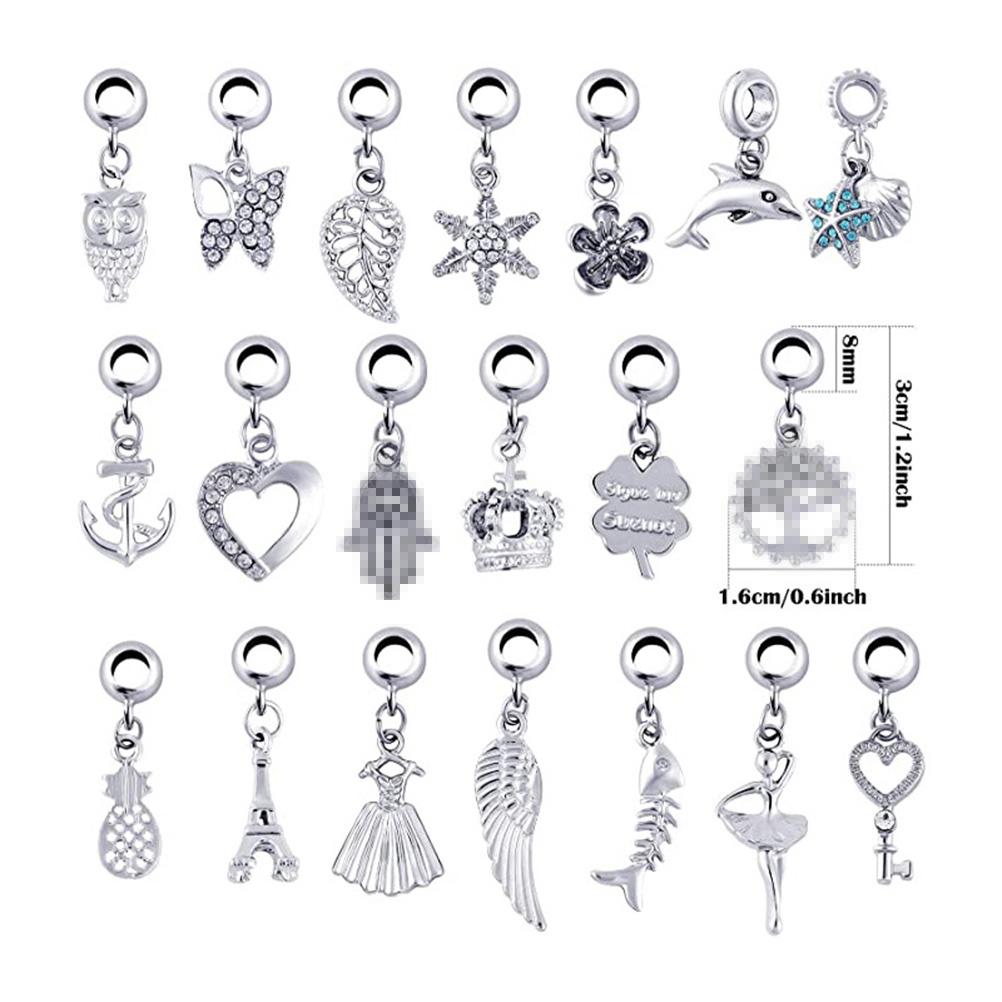 56 Pcs DIY Charm Bracelet Necklaces Jewelry Making Kit with Love Heart Box for Girls Women Valentines Birthday