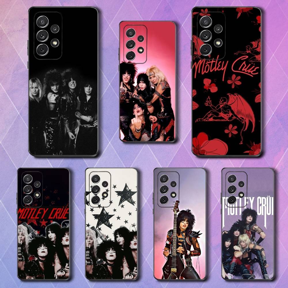 Rock Band M-Motley C-Crue Phone Case For Samsung S25,S24,S23,S22,S21,S20,S10,Ultra,Plus,Lite,FE,Soft Silicone Black Cover