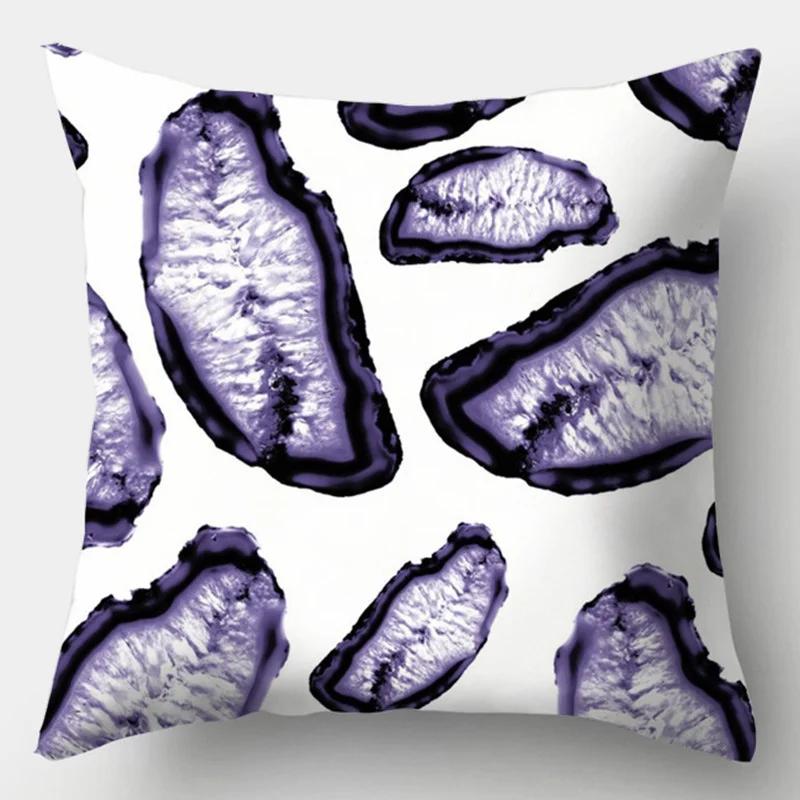Purple Geometric Decorative Cushion Cover Pillow Pillowcase Polyester 45*45 Throw Pillows Home Decor Pillowcover