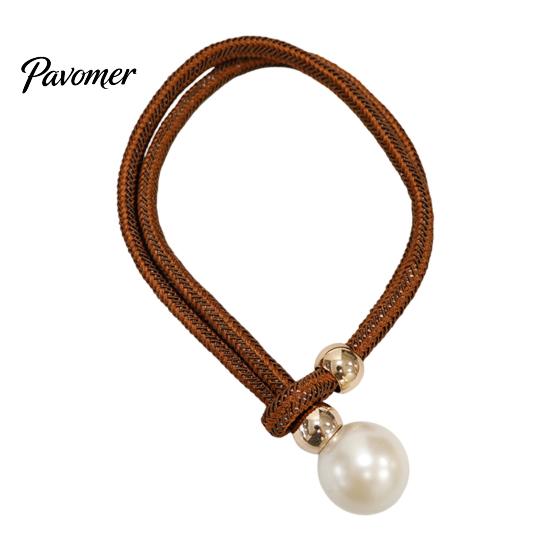 Faux Pearl Curtain Tieback 1Pc Tieback, Woven Rope Adjustable Holder, Stylish No Drill Tiebacks Bead End Draperies Holder for Living Room Bedroom
