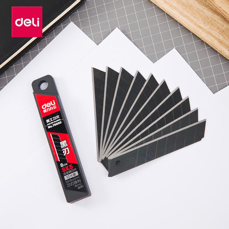 

Deli 78000 Large Black Utility Knife with 8 Durable Replacement Blades