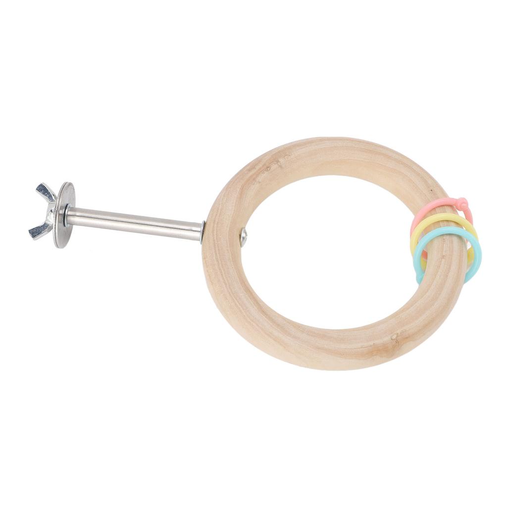 Bird Cage Round Perch Wooden Stable Structure Multifunctional Bite Proof Parrot Swing Perch Stand To