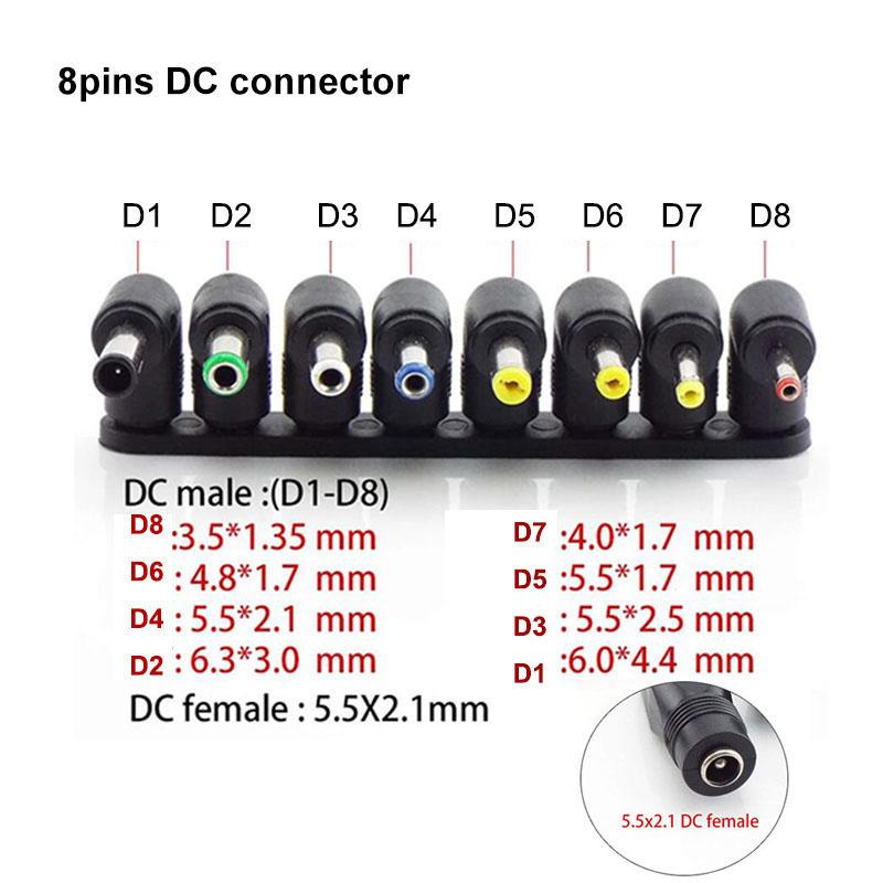 USB boost strømkabel DC 5V til 9V 8.4V 12V 12.6V 8pin hann 3.5mm 4.0x1.7mm jack Step UP Modul Konverter kontakt Adapter plugg
