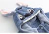 Stitch Cartoon Couple Pajamas - Autumn Winter Coral Fleece Long Robe Set for Men and Women