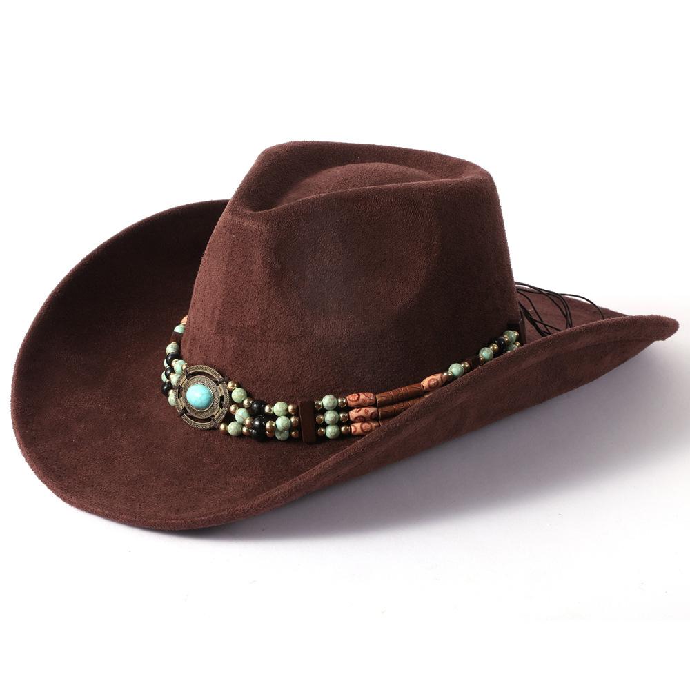 Nuovo cappello da cowboy western retrò americano accessori in stile etnico da donna cappello a cilindro tibetano accessori per abbigliamento western del Sichuan
