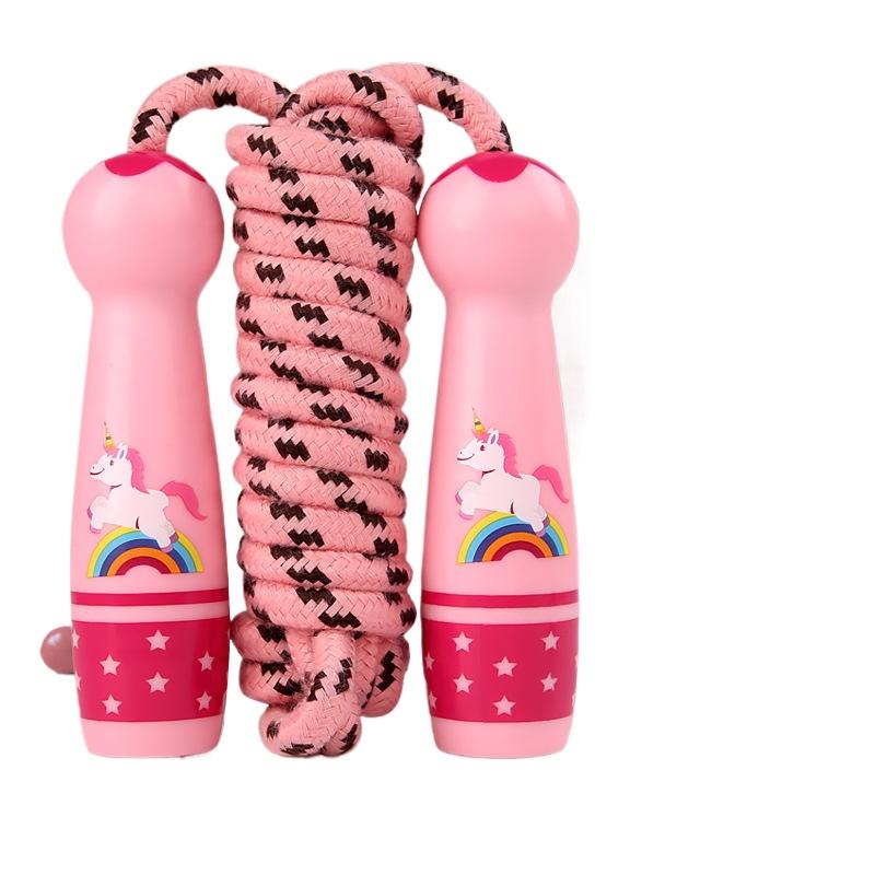 Children's Adjustable Cotton Jump Ropes Sport Fitness Lovely Cartoon Skipping Handle Fillet Design Outdoor Sports Toy