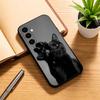 M-Mysterious B-black cat  Phone Case Black Silicone Soft For Samsung Galaxy A73,A72,A71,A70,A53,A52,A51