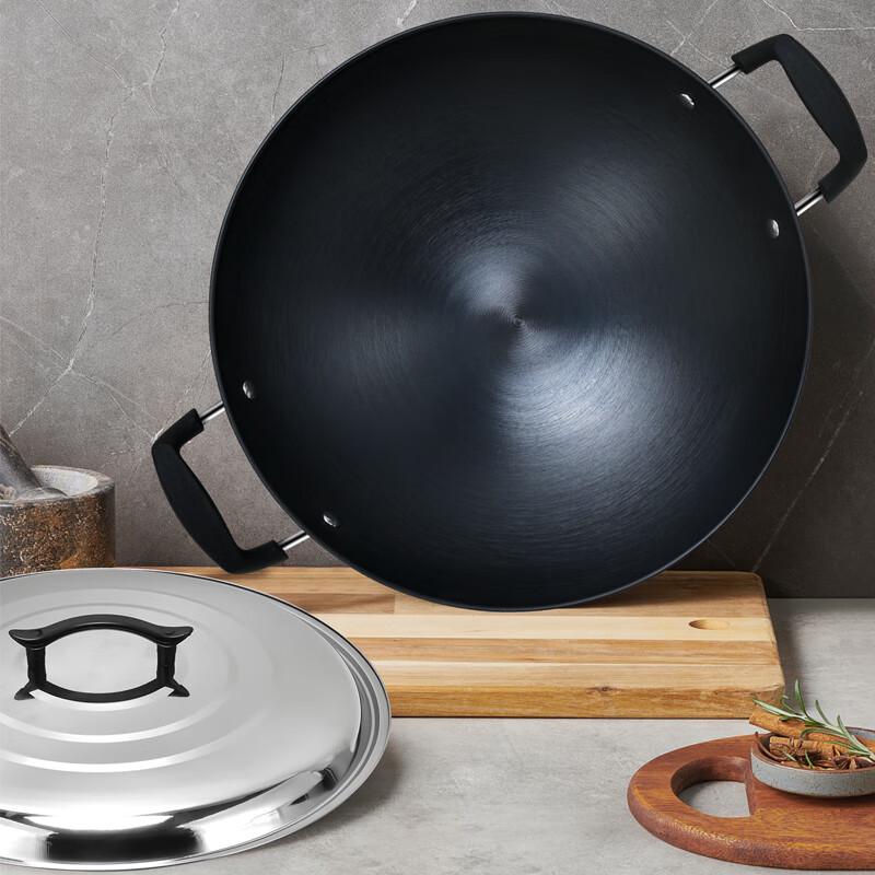 Xin Yifan Handcrafted Rust-Resistant Wrought Iron Wok with Double Handles