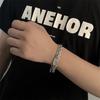 Trend hot-selling medium cold wind letter bracelet women's hip-hop double-layer corner men's bracelet jewelry accessories