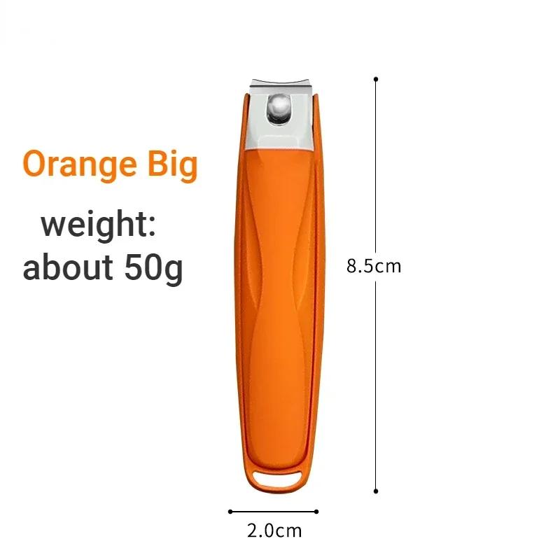 Creative Cute Stainless Steel Nail Clippers for Kids - Anti-Splash Diagonal Design Available in Pink Green Orange