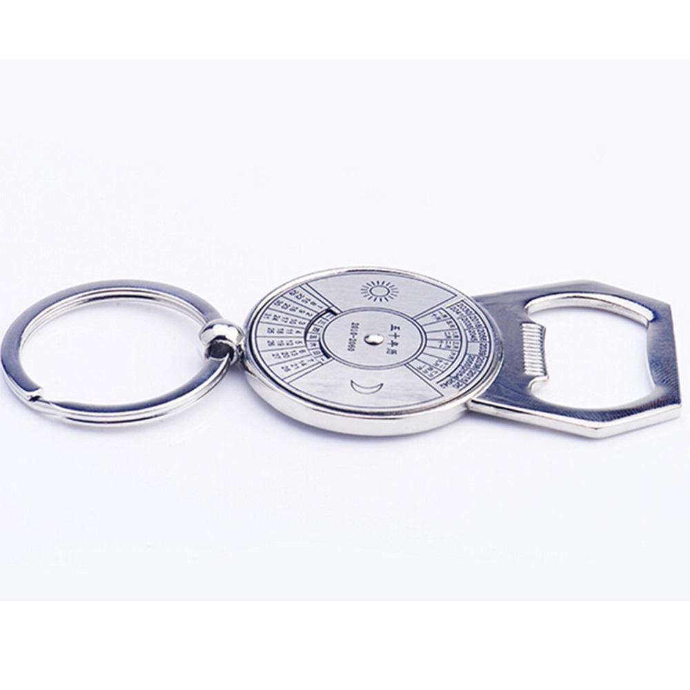 Christmas Gift Creative 50 Year Calendar Novelty Key Rings Bottle Opener Key Chain Metal Key Ring