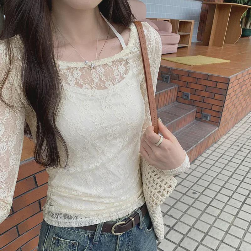 

Комплект из блузки и жилета с кружевом Sweet & Spicy и футболки XL абрикосовый