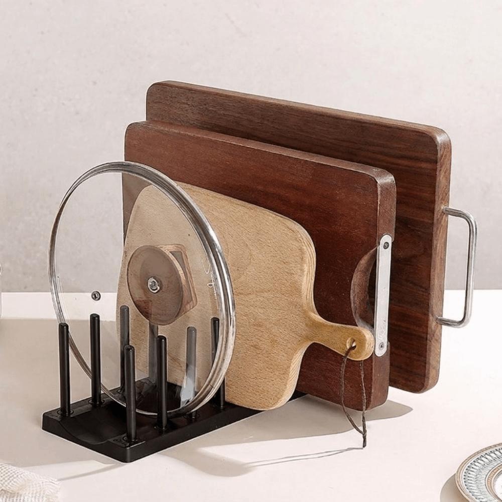 Adjustable Pot Lid Rack Plastic Cutting Board Holder Multi-functional Dish Drying Rack Countertop