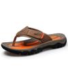 Atmungsaktive Herren-Ledersandalen mit Zehensteg - Lässige Flip-Flops mit offenen Zehen für den Sommer-Strand