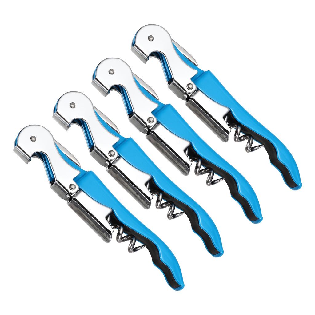 2/4 Stück Professioneller Kellnerkorkenzieher Edelstahl-Weinschlüssel mit ergonomischem Holzgriff Bierflaschenöffner und Folienabschneider