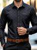 Geometric Pattern Long-sleeve Button-up Men's Shirt, Versatile for All Occasions.