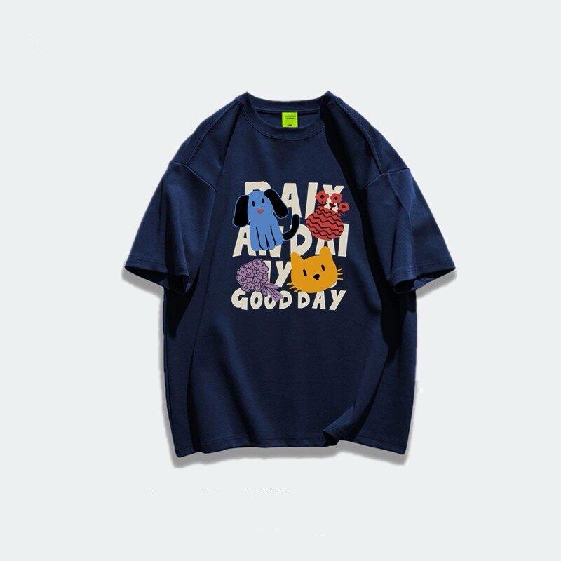 American high street cotton short-sleeved t-shirt women's summer new loose large size fat mm design niche t-shirt top