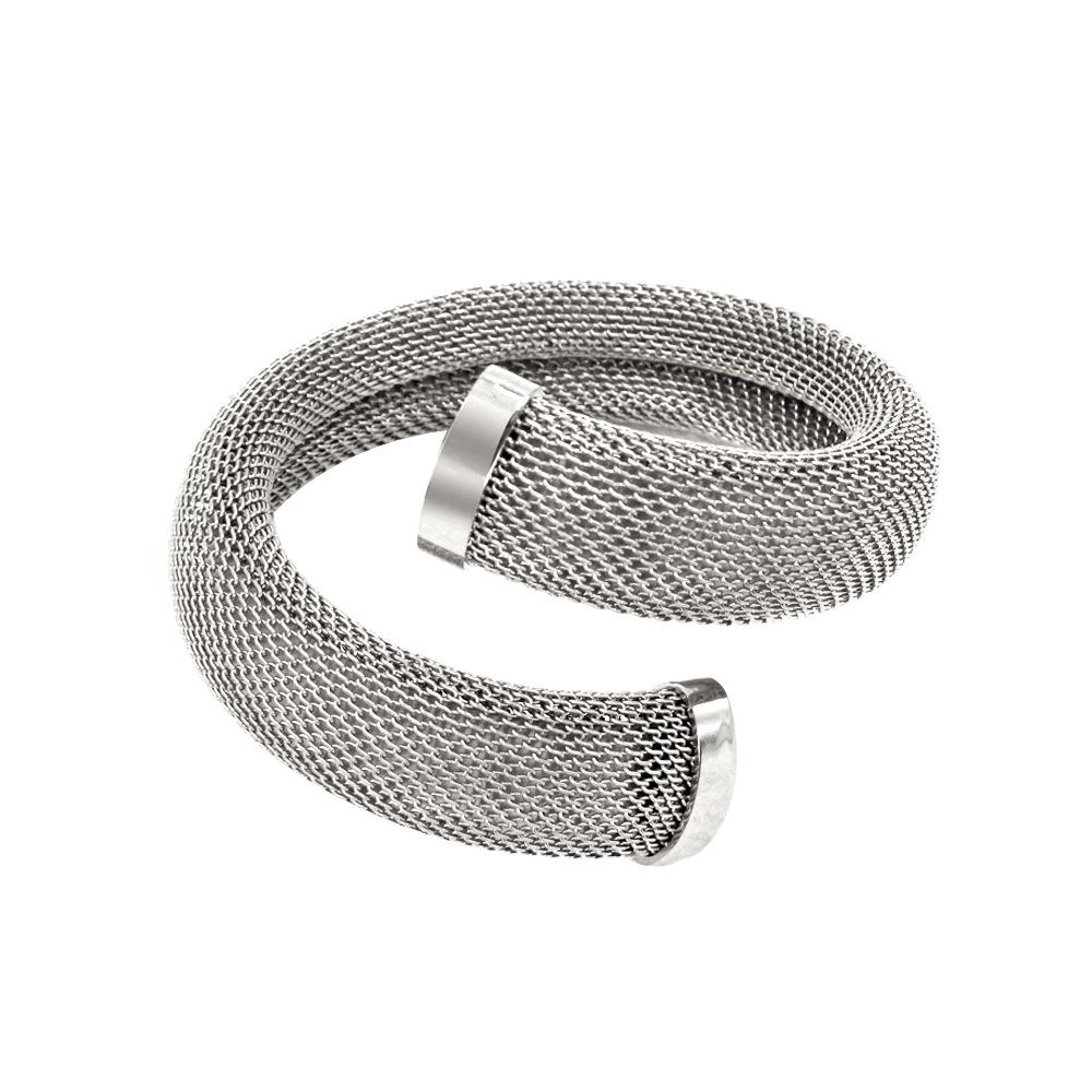 18K Gold-Plated Retro French Stainless Steel Bracelet with Diamond Accents
