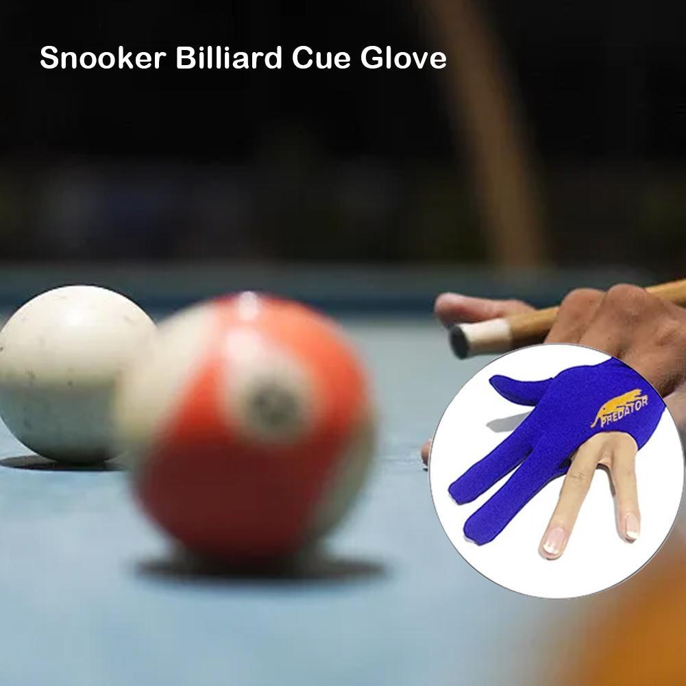 1pc Open Finger Billiard Gloves Breathable Polyester Snooker Pool Glove Adjustable Sticker Smooth Soft Lightweight Amateur Train