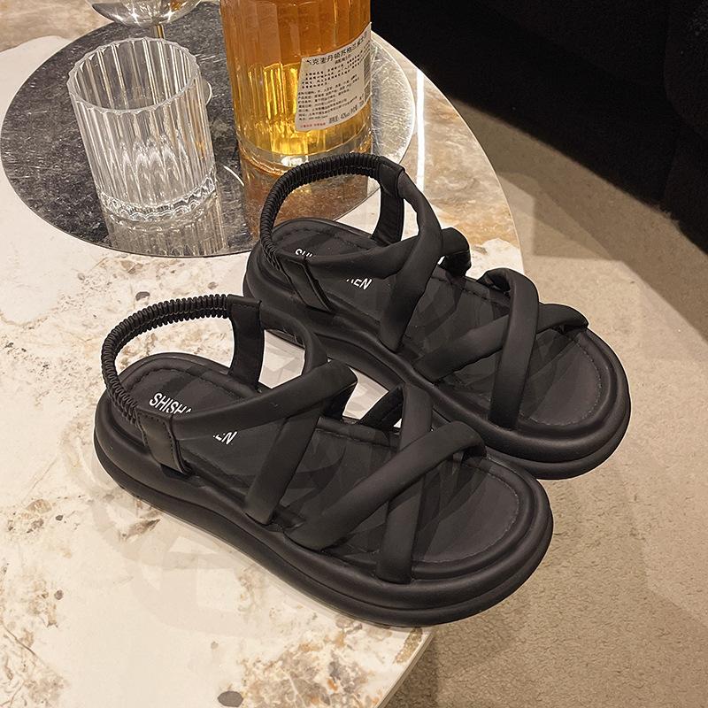 

Летние толстоподошвенные мягкие тапочки женские модные в стиле интернет-знаменитостей корейская версия ins трендовый стиль для улицы и дома 40 чёрный