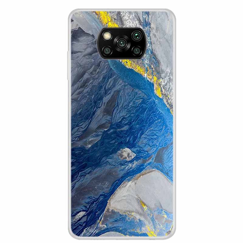 Phone Case For Xiaomi Poco X3 Pro Marble Patterns Back Cases Poco M6 Pro 4G F6 F5 F3 X6 X5 Transparent Soft Bumper Cover Fundas