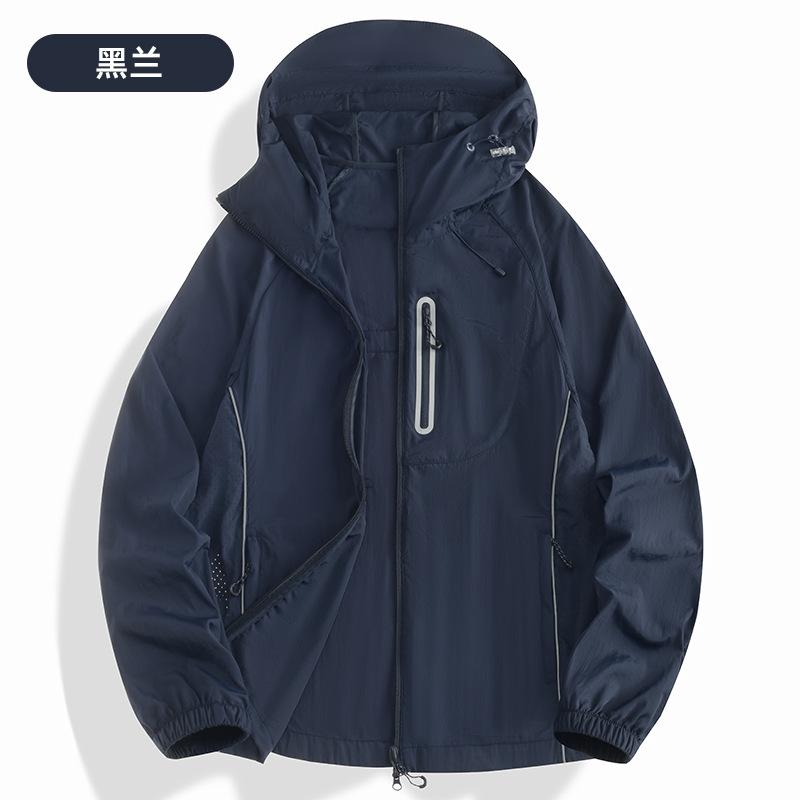 1011 New Summer Ice Silk Sunscreen Clothing Men's and Women's Couples Summer Skin Clothing Hooded Sunscreen Clothing