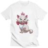 Male Marie Kitten Cartoon T Shirt Short Sleeve Cotton Tshirts Cool T-shirt Leisure Tees Loose Fit Clothing Unisex
