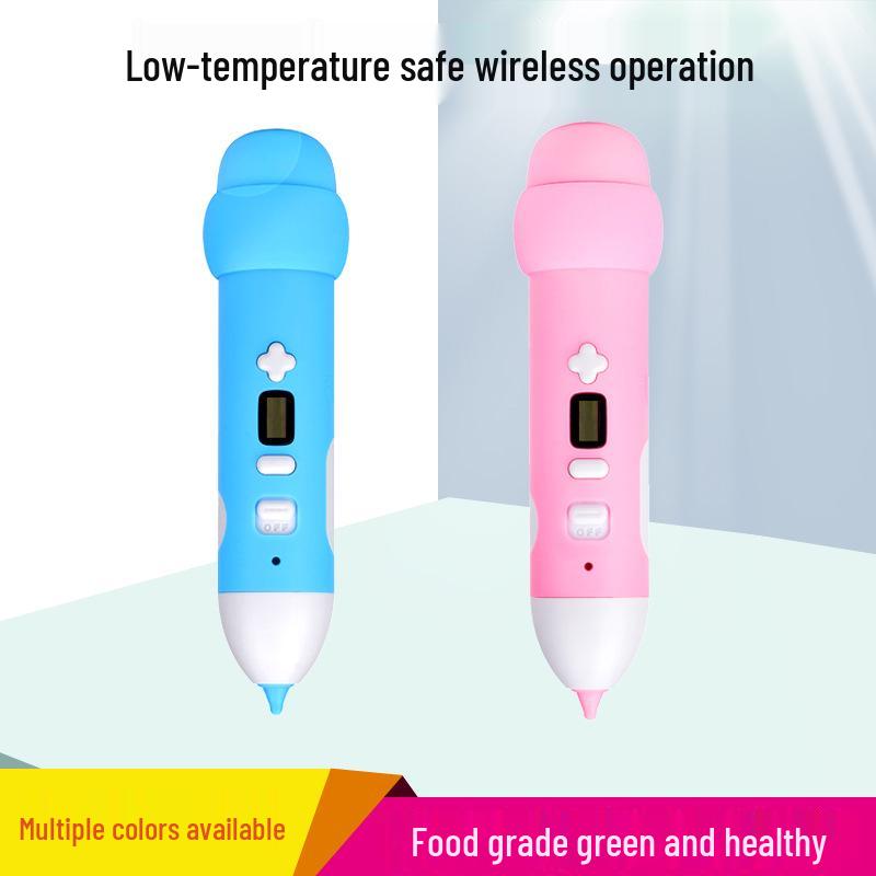 Wireless 3D Printing Pen with Screen Display - Low Temperature, Safe for Kids, Perfect for Hand Painting and Creative Gifts