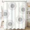 Sunflower Print Shower Curtain Waterproof Bath Decor Decoration for Home Bathroom White Black Sunflower Flower Design Wall Hangi