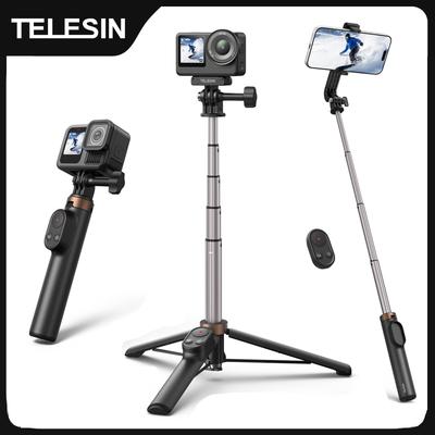 TELESIN Bezdrátový Bluetooth Selfie Tyč Stativ s Dálkovým Ovládáním Pro DJI OSMO Action 4 5pro 6 360 Gopro 9 10 11 12 13 Smartphone