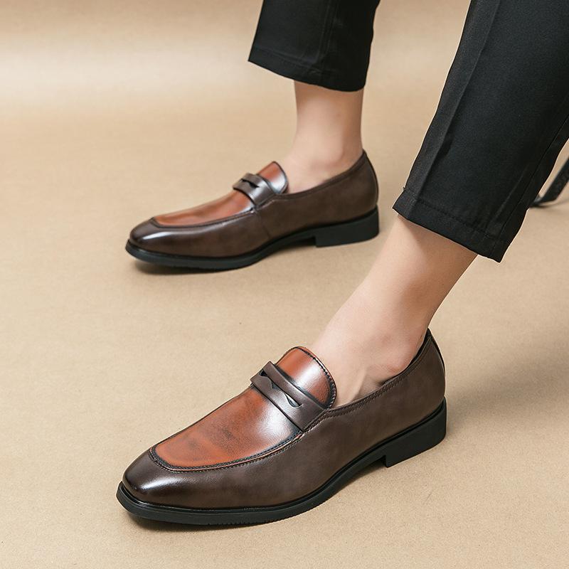 Men's shoes large size casual shoes fashion foot loafers trend British style small leather shoes