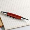 Red Willow Wood Silver Chessboard Twist Trim Fat Ballpoint Pen Writing Tool School Office Stationery